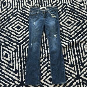 Abercrombie & Fitch distressed boot cut jeans